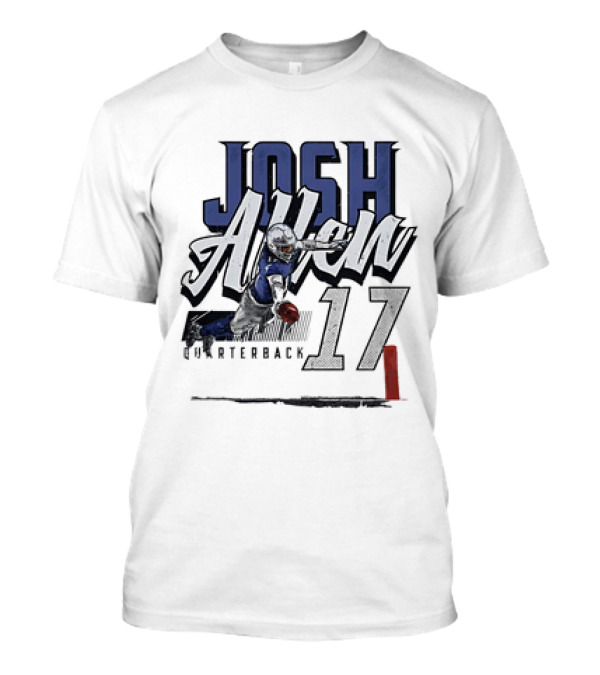 Josh Allen 17 Quarterback Dive Buffalo Bills T-Shirt