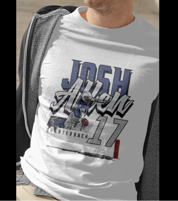 Josh Allen 17 Quarterback Dive Buffalo Bills T-Shirt