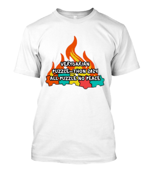 Verydarian Puzzle Thon 2024 All Puzzle No Peace Flame Jigsaw T-Shirt