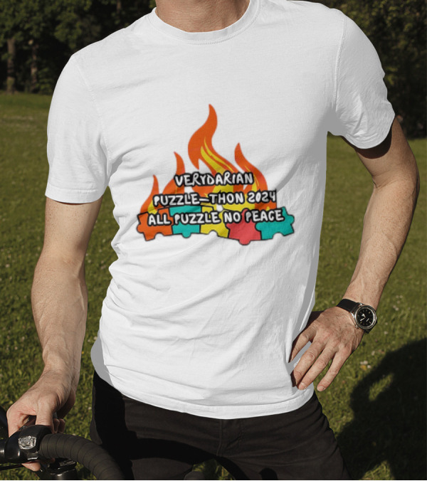 Verydarian Puzzle Thon 2024 All Puzzle No Peace Flame Jigsaw T-Shirt