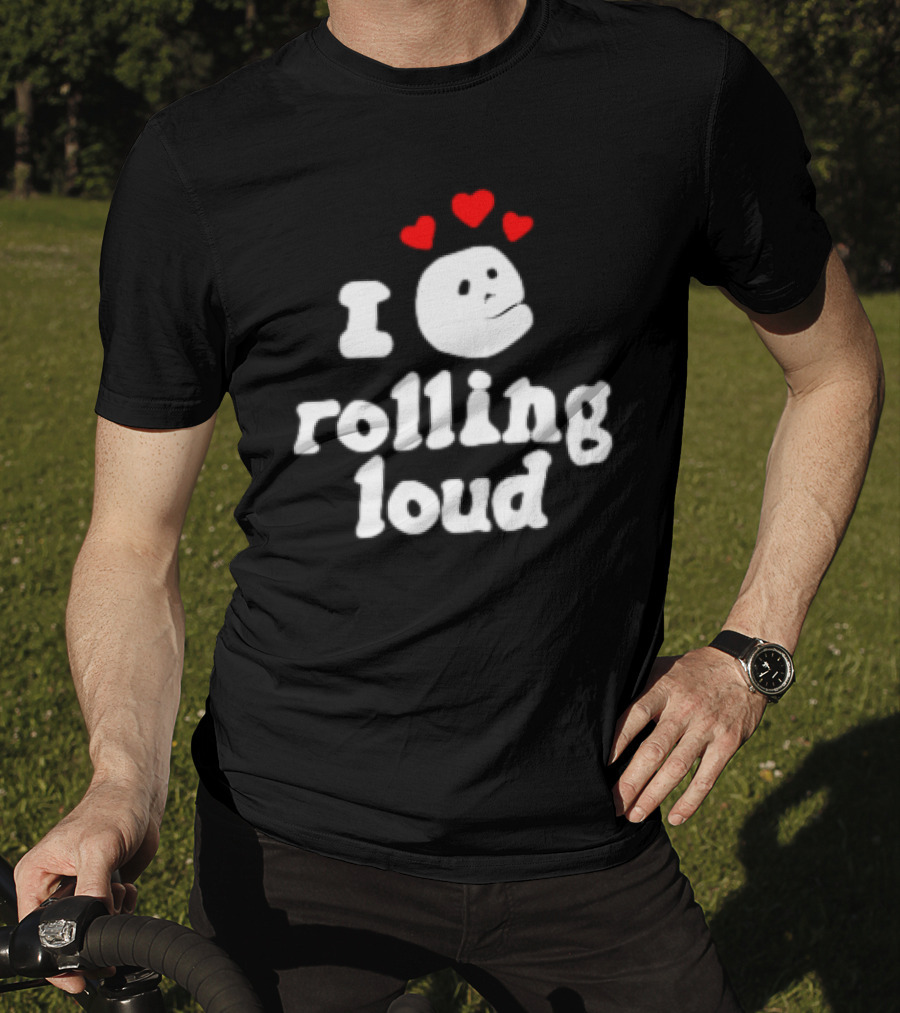 I Love Rolling Loud With Heart Emoji Face T-Shirt