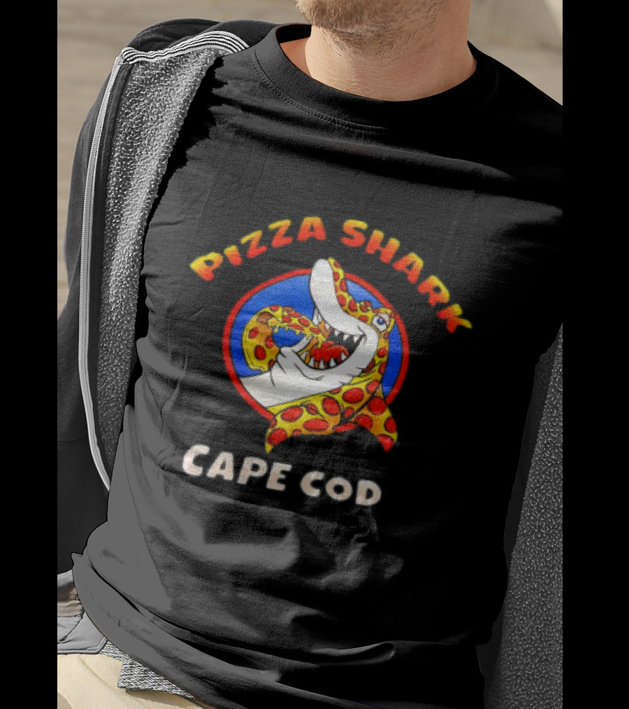 Pizza Shark Cape Cod Unique Pizza-Loving Shark Adventure T-Shirt