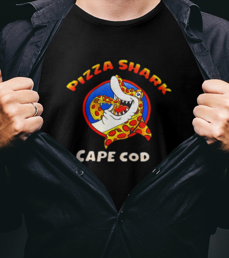 Pizza Shark Cape Cod Unique Pizza-Loving Shark Adventure T-Shirt