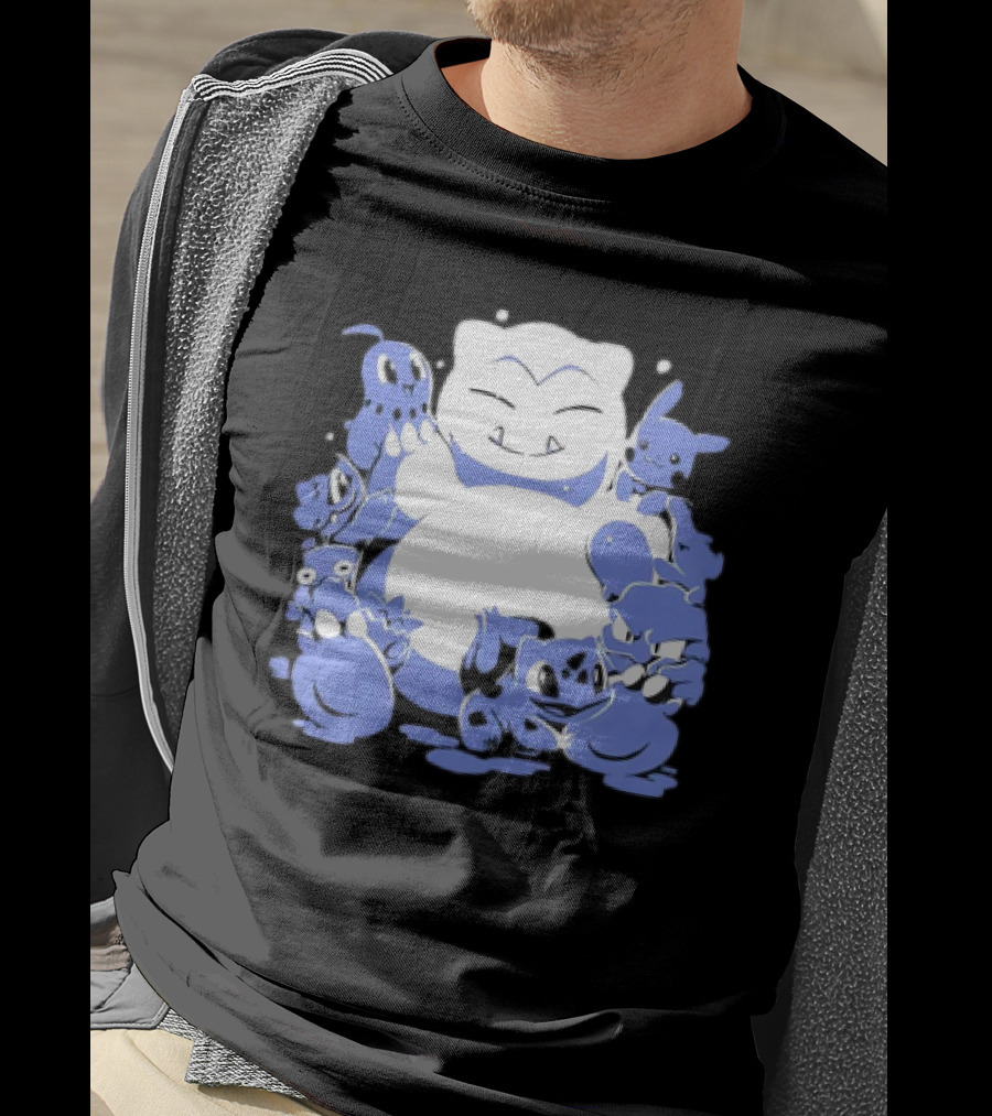 Snorlax Snowman Surrounded By Pokémon Snowlaxman T-Shirt