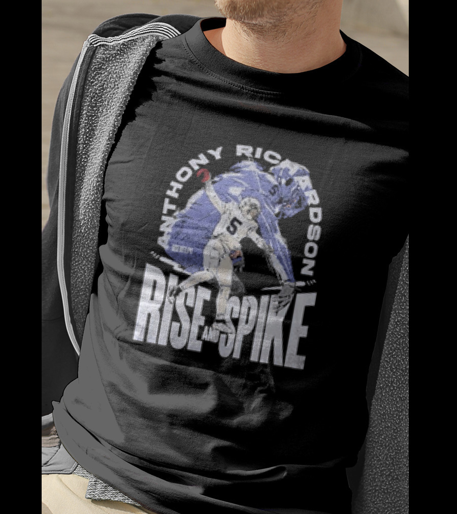 Anthony Richardson Indianapolis Colts Rise And Spike Football Action T-Shirt