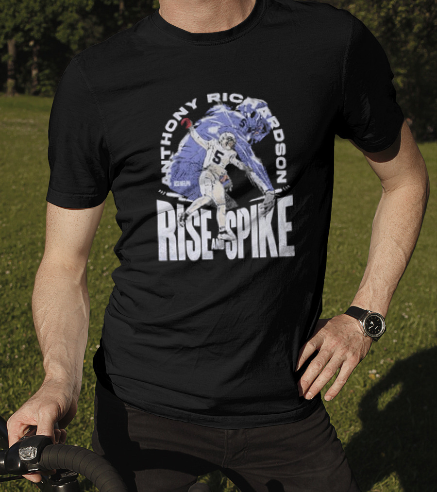 Anthony Richardson Indianapolis Colts Rise And Spike Football Action T-Shirt