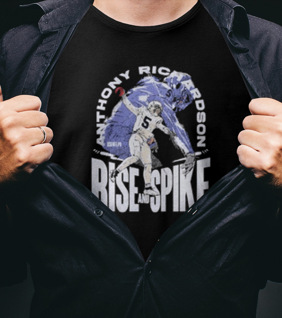 Anthony Richardson Indianapolis Colts Rise And Spike Football Action T-Shirt