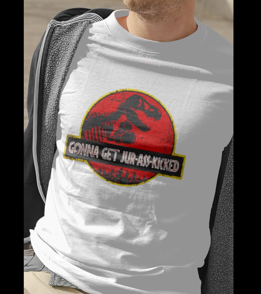 Gonna Get Jur-Ass-Kicked Dinosaur Boxing Red T-Shirt