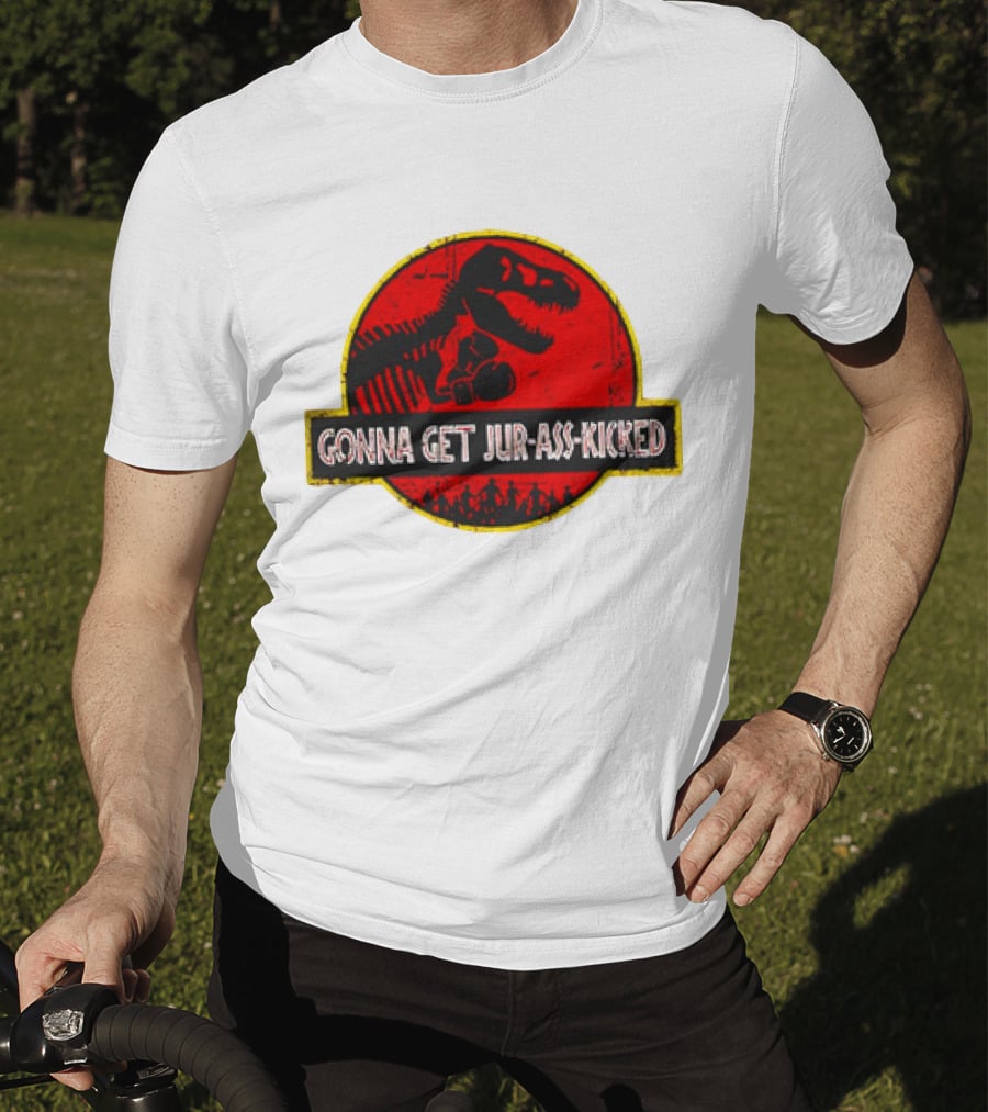 Gonna Get Jur-Ass-Kicked Dinosaur Boxing Red T-Shirt