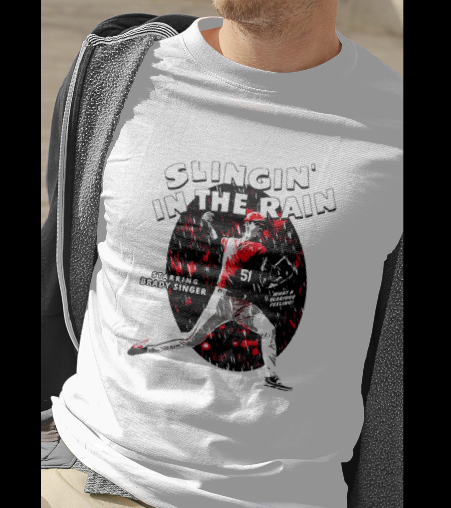 Slingin' In The Rain Starring Brady Singer Major League Royals T-Shirt
