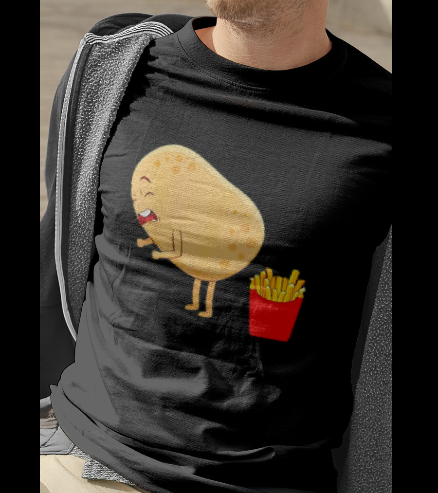 Potato Poops Fries Funny Cartoon T-Shirt