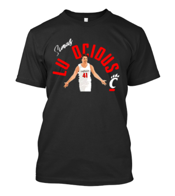 Simas Lukosius Cincinnati Bearcats Number 41 Red Text With Bearcats C T-Shirt