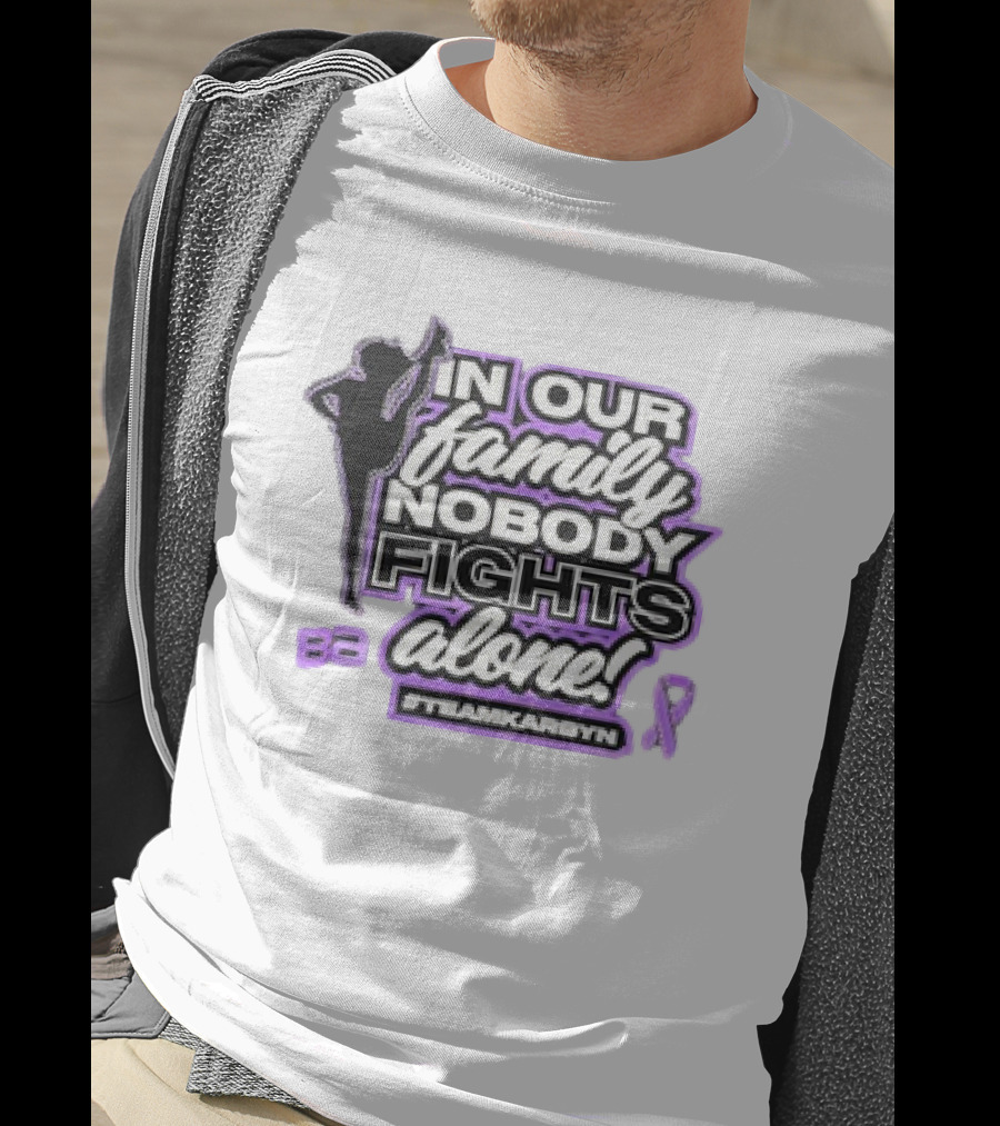 In Our Family Nobody Fights Alone Team Karsyn Ribbon T-Shirt