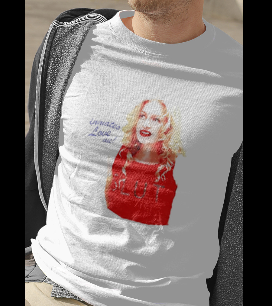Inmates Love Me Slut Red Top Blonde Woman T-Shirt