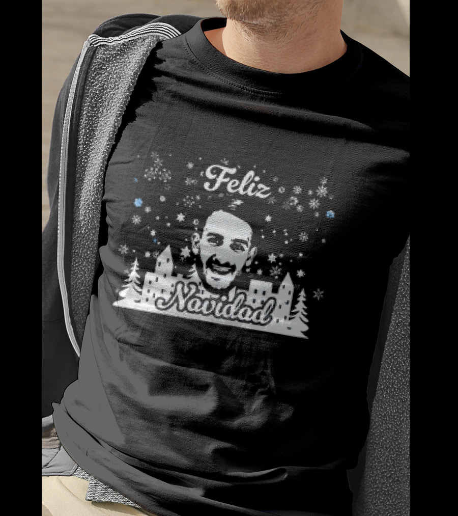 Feliz Navidad Pol Valentin Xmas Christmas Snowflakes Urban Scene T-Shirt