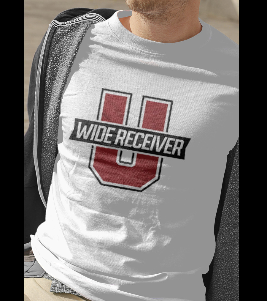 Wide Receiver U Football Inspired Logo Red And Black T-Shirt