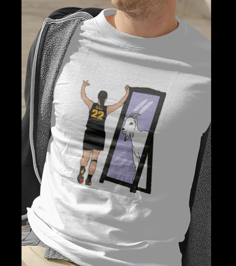 Caitlin Clark 22 Iowa Mirror GOAT T-Shirt