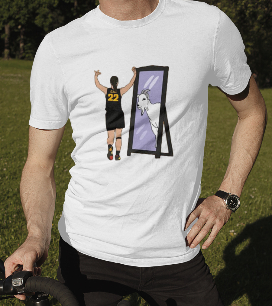 Caitlin Clark 22 Iowa Mirror GOAT T-Shirt