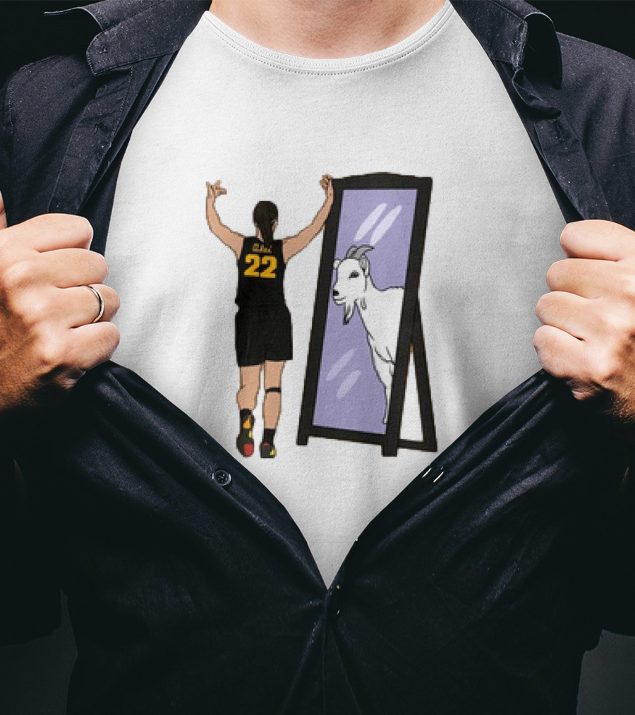 Caitlin Clark 22 Iowa Mirror GOAT T-Shirt