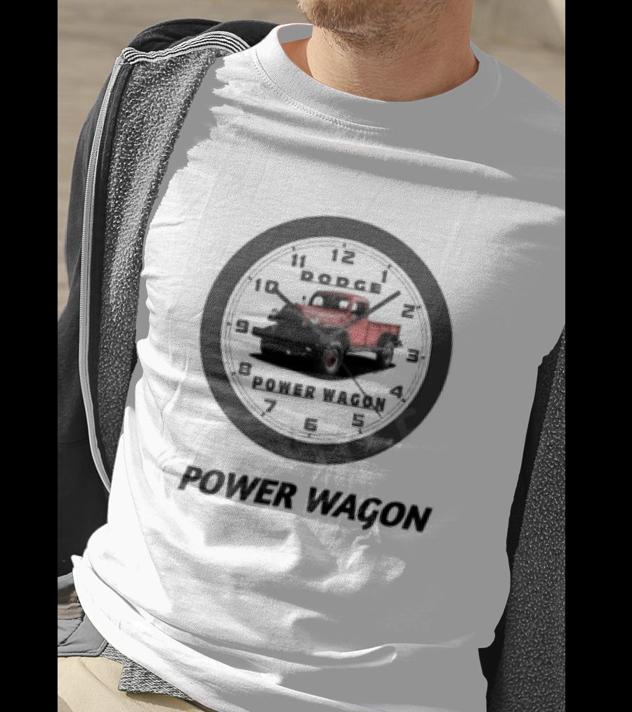 Dodge Power Wagon Clock With Classic Red Truck Image T-Shirt