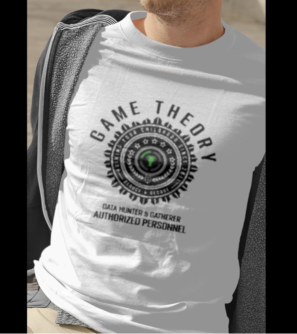 Game Theory Data Hunter And Gatherer Authorized Personnel Badge T-Shirt