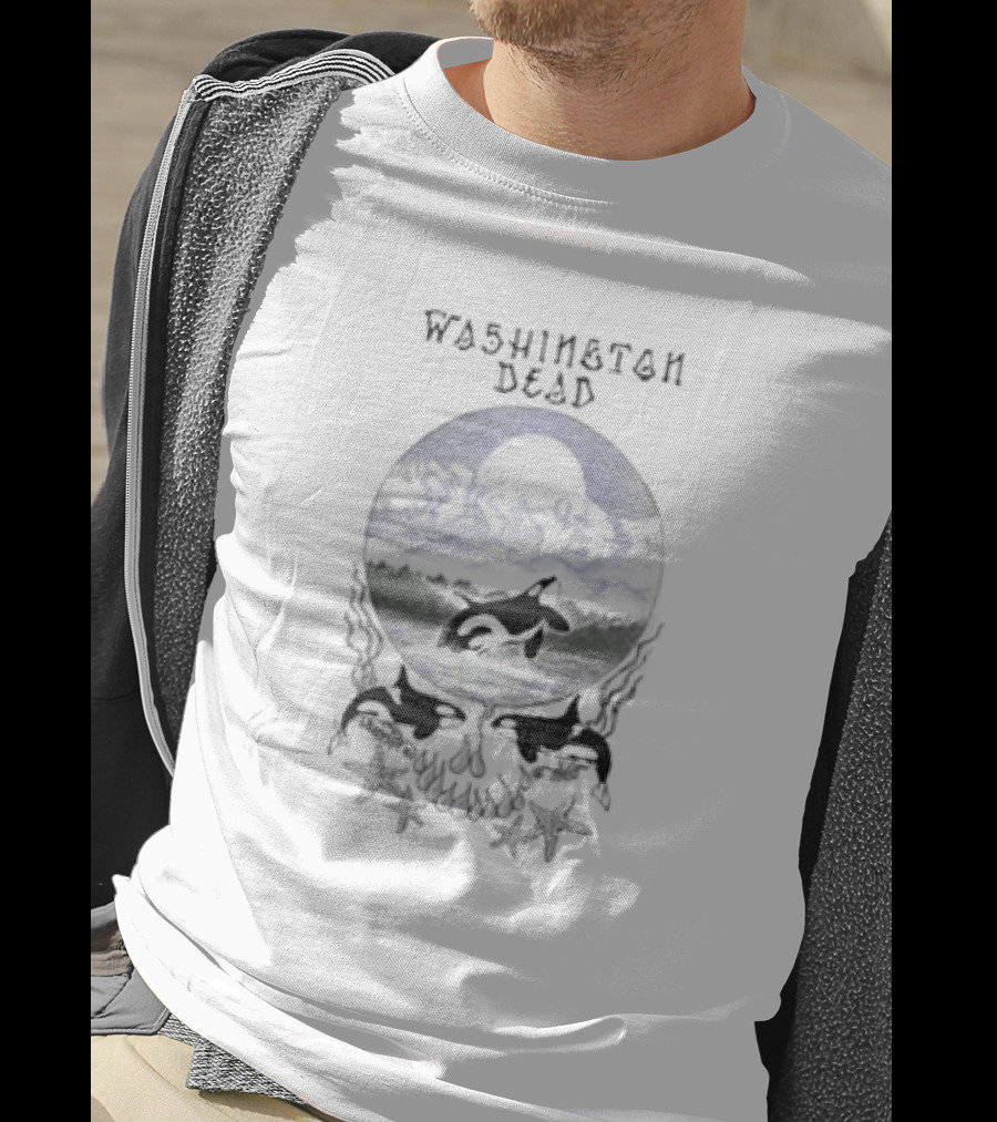 Washington Dead United States Grateful Dead Store Orcas Skull Stars T-Shirt