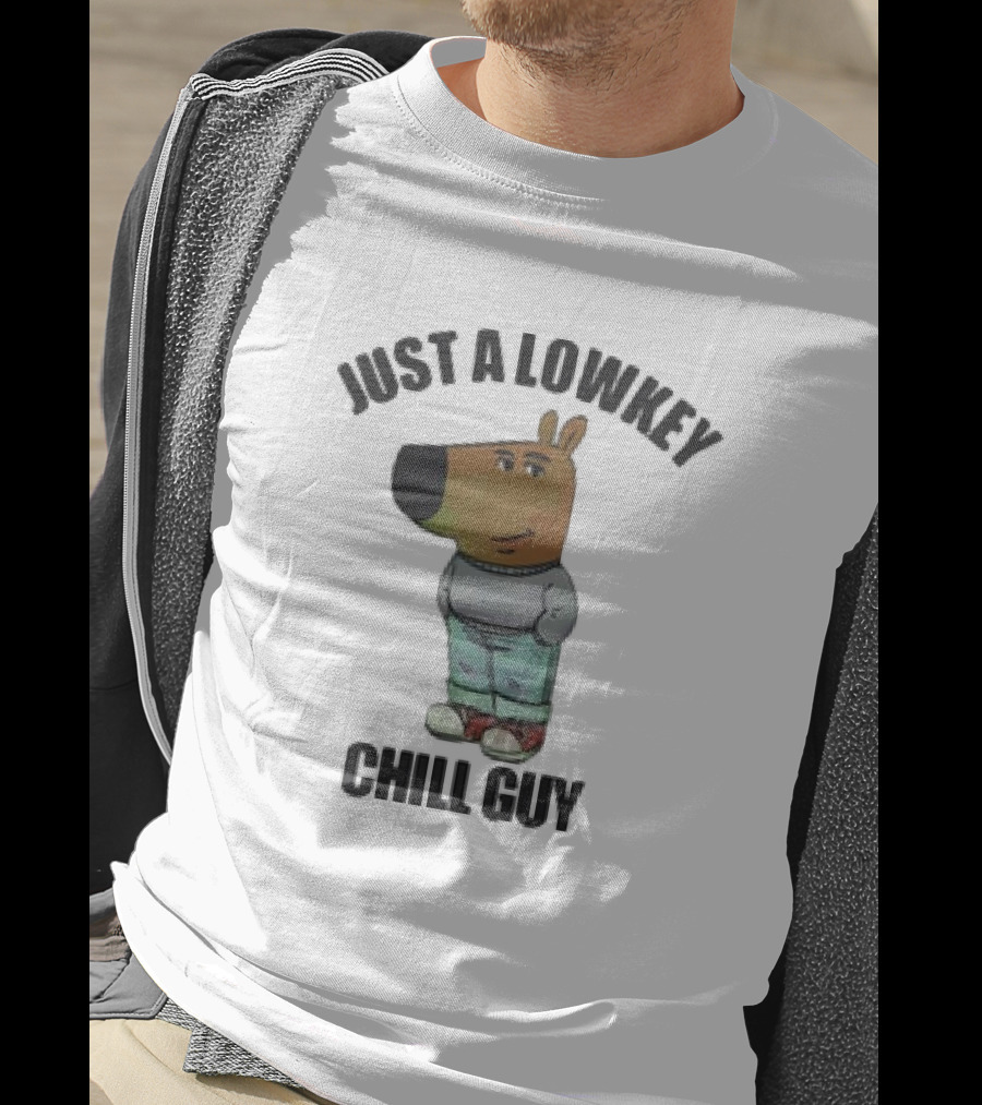 Just A Lowkey Chill Guy Retro Cartoon Style Character T-Shirt