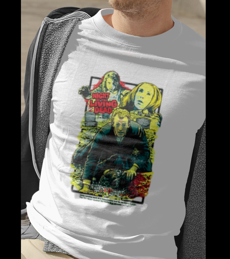 Night Of The Living Dead Classic Horror Scene With Surrounded By Death Faces T-Shirt