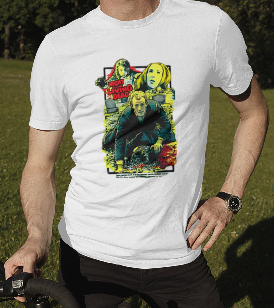 Night Of The Living Dead Classic Horror Scene With Surrounded By Death Faces T-Shirt