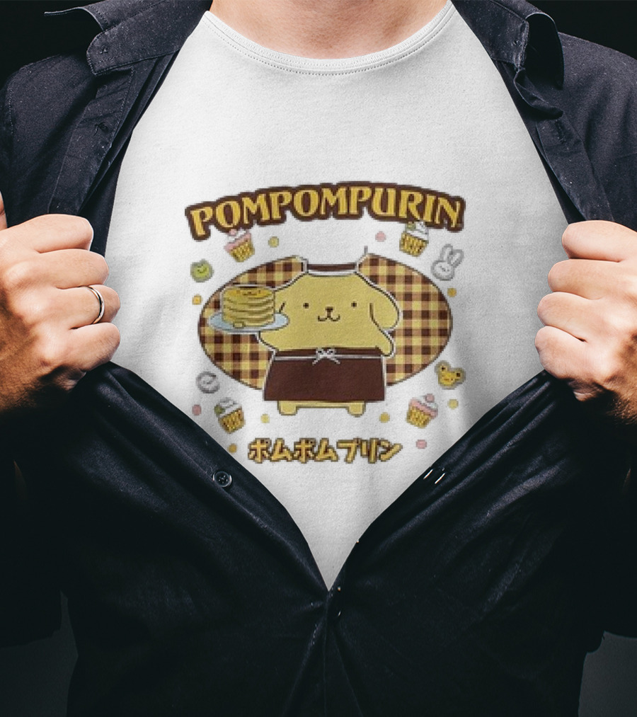 Pompompurin Sweet Pancake Delight With Cute Desserts T-Shirt