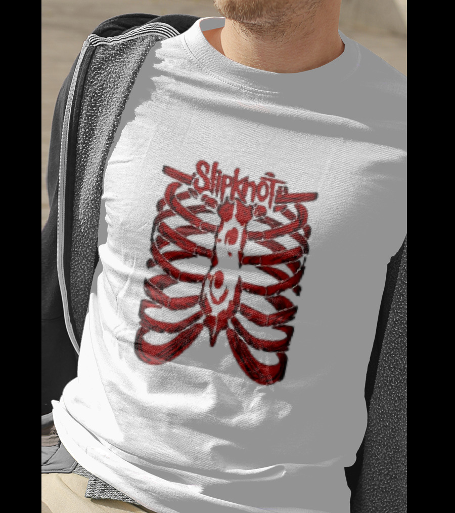 Slipknot Ribcage Skeleton Logo Red T-Shirt