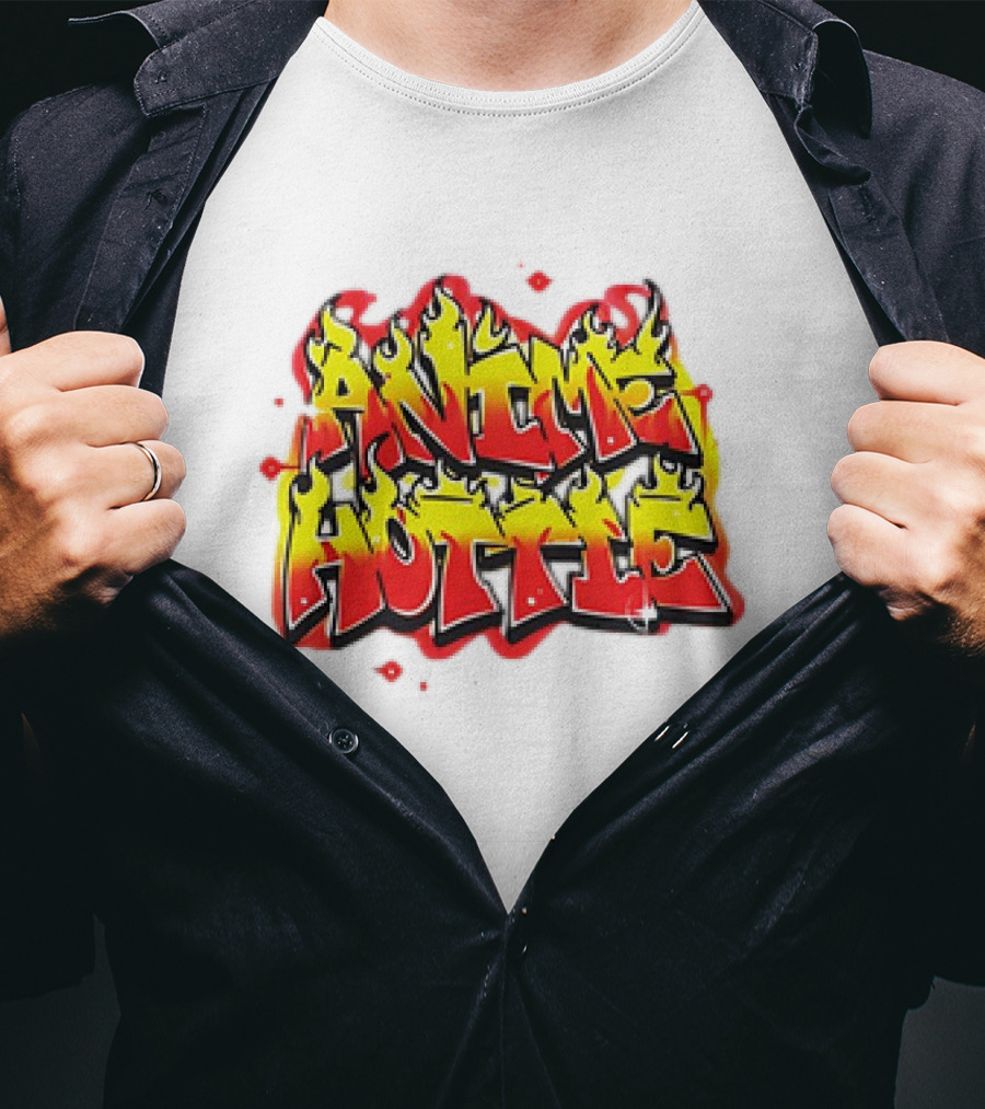 Anime Hottie Flame Graffiti T-Shirt