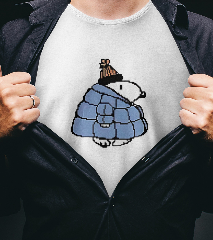Snoopy Peanuts Winter Puffer Jacket Beanie T-Shirt
