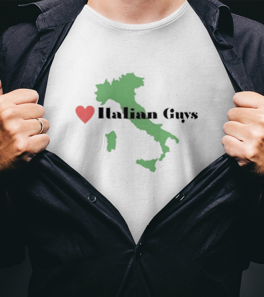 Heart Italian Guys Green Italy Map T-Shirt