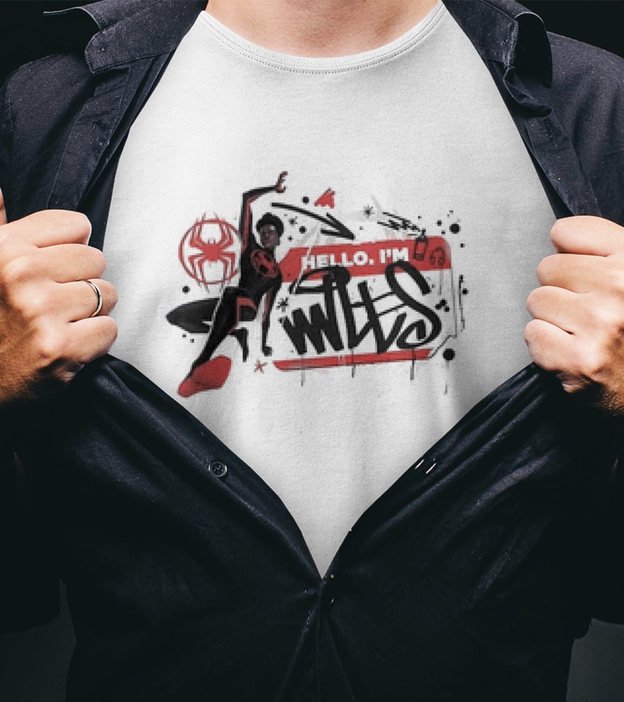 Marvel Spider-Man Across The Spider-Verse Hello I'm Miles T-Shirt