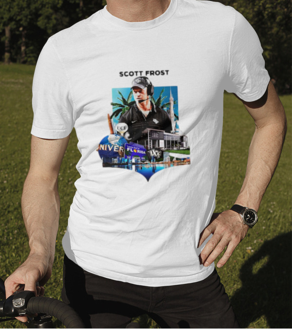 Scott Frost UCF Florida With University Campus And Palm Trees T-Shirt
