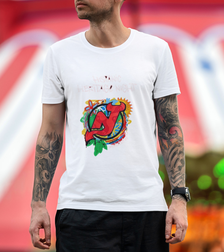 New Jersey Devils Hispanic Heritage Night 2024 Fiesta Colors T-Shirt