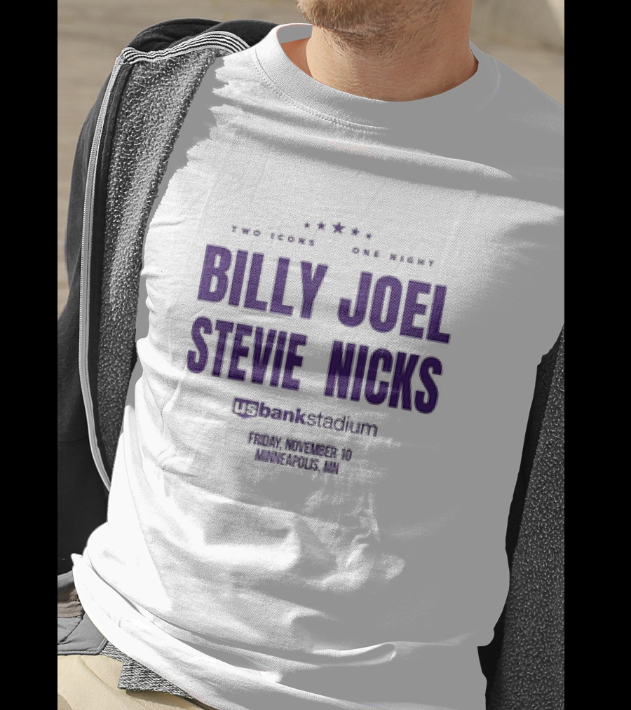 Billy Joel Stevie Nicks Two Icons One Night Us Bank Stadium Friday November 10 Minneapolis MN T-Shirt