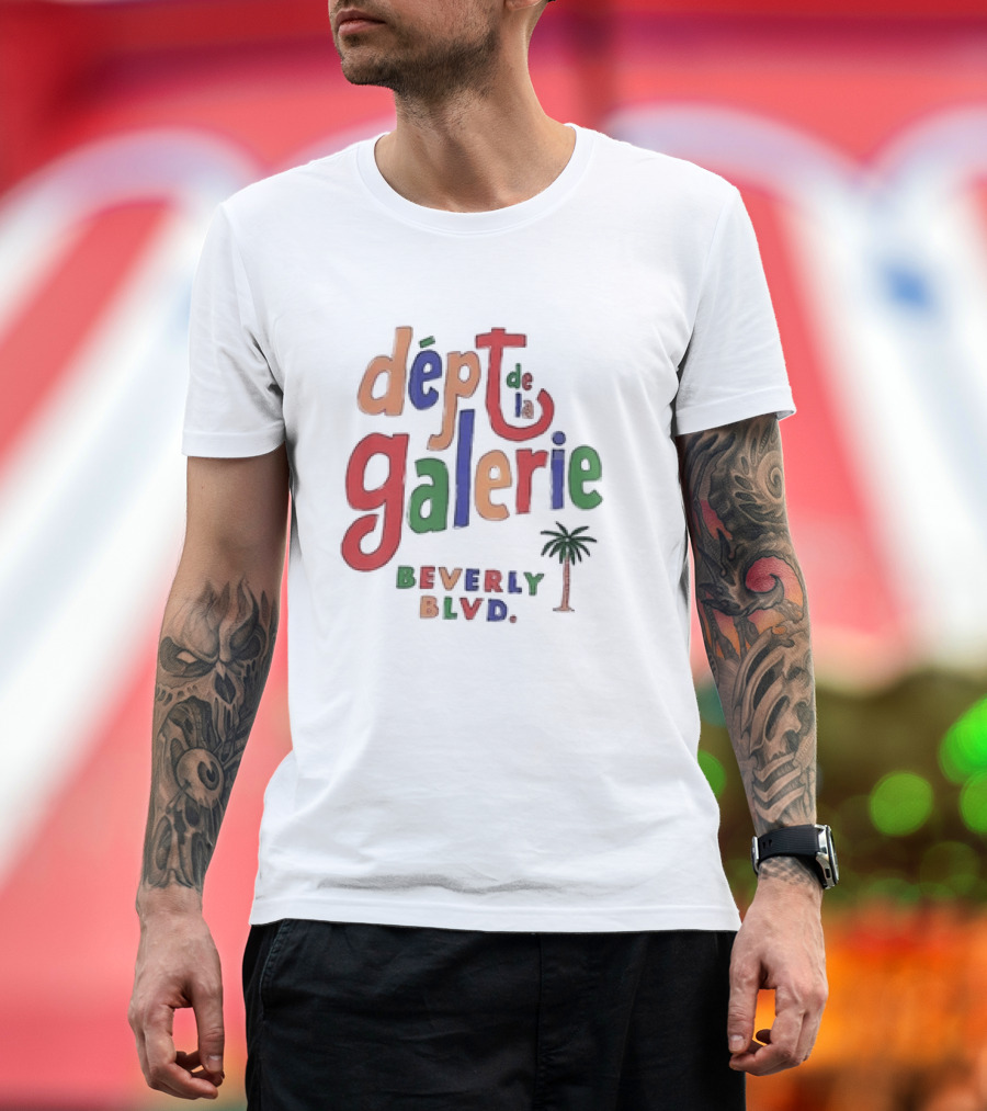 Dept De La Galerie Beverly Blvd Palm Tree Artistry T-Shirt