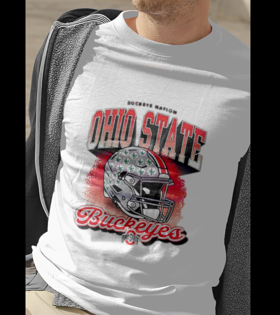 Ohio State Buckeyes Helmet Buckeye Nation Football T-Shirt