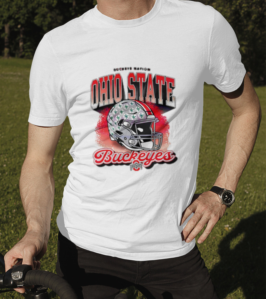 Ohio State Buckeyes Helmet Buckeye Nation Football T-Shirt