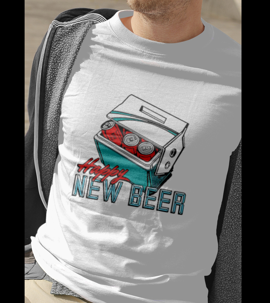 Happy New Beer Cooler With Cans T-Shirt