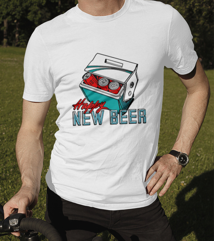Happy New Beer Cooler With Cans T-Shirt