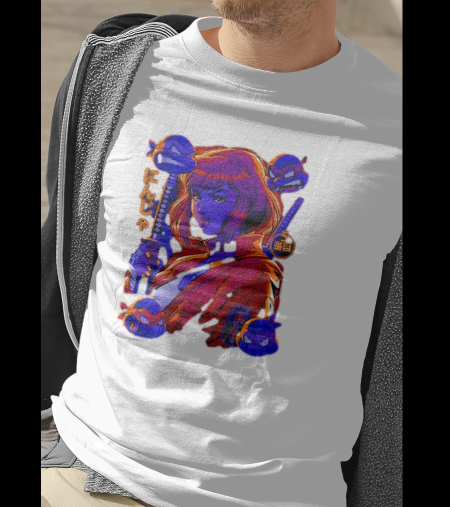 Ninja April O’Neil With Leonardo Raphael Donatello Michelangelo T-Shirt