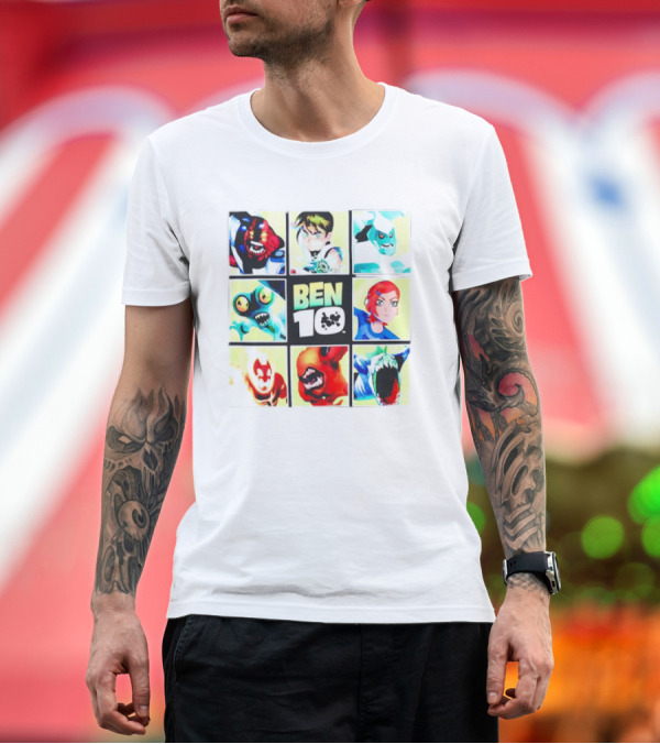 Premium T-Shirt: Ben 10 Cartoon Characters Collage T-Shirt Ben 10 Cartoon Characters Collage T-Shirt