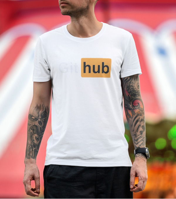 Premium T-Shirt: Git Hub Text with Yellow Highlight T-Shirt Git Hub Text with Yellow Highlight T-Shirt