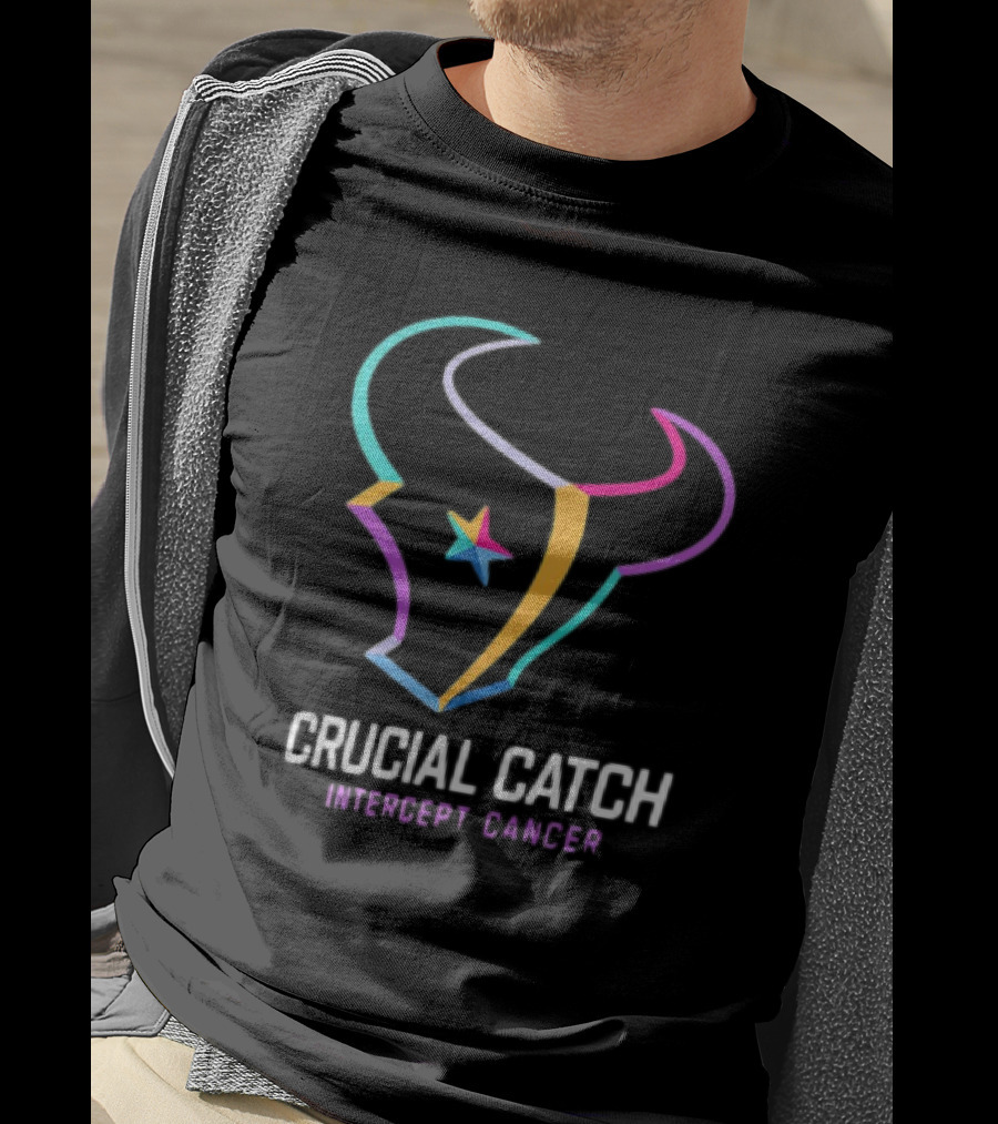 Houston Texans Crucial Catch Intercept Cancer Campaign T-Shirt