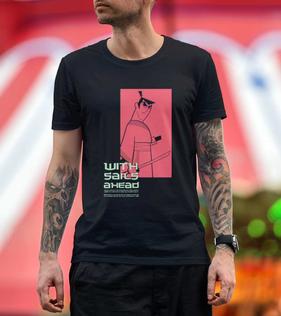 Samurai Jack With Sails Ahead Retro Style Fan T-Shirt