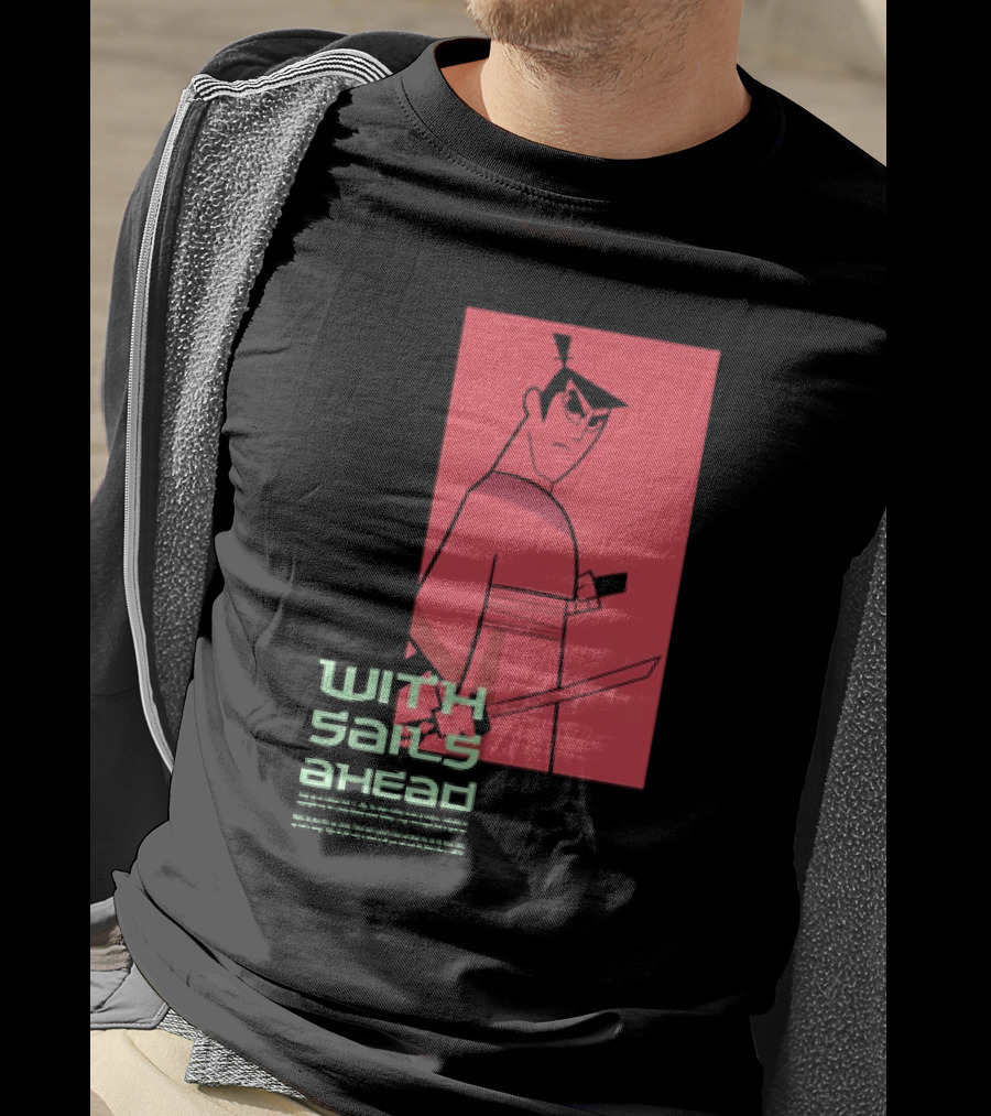 Samurai Jack With Sails Ahead Retro Style Fan T-Shirt