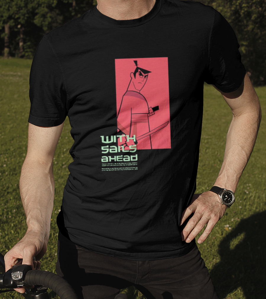 Samurai Jack With Sails Ahead Retro Style Fan T-Shirt